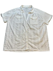 Sundance Gauzy Camila Cotton Camp Shirt Button Down Cottagecore Size Large White - Picture 1 of 6