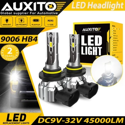 AUXITO 9006 HB4 LED Headlight Bulb Kit Low Beam 60W 45000LM Super  White 6500K Foto 1 de 4