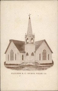 Iglesia M. E. Welsh, LA Louisiana Fletcher 1909 dirigida a Jackson Michigan - Imagen 1 de 2