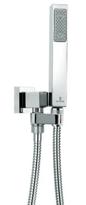  BOSSINI ART. C55001- SET DOCCIA CUBE IN OTTONE CROMATO COMPLETO DI FLESSIBILE  - Picture 1 of 2