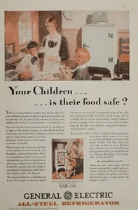 1929 General Electric All Steel Refrigerator Food Safety Mom Child Vtg Print Ad - Picture 1 of 1