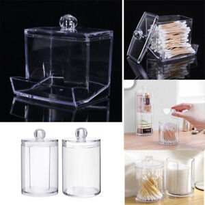 Clear Acrylic Box Makeup Cotton Pads Case Holder Cosmetic Organizer Storage