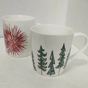 Dos tazas de café de Navidad Starbucks 12 oz cerámica 2014 y 2015 lote de dos (2) - Imagen 1 de 6