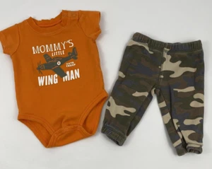 Carter's Jungen 2-teiliges Outfit, orange/tarnfarben, Mamas Flügelmann, 3 Monate - Bild 1 von 8
