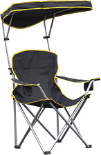 Heavy Duty Max Shade Extra Wide Folding Camp Chair with Tilt UV Sun Black