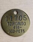 Vintage Toronto Ontario Dog Tag Canada 11705 B1