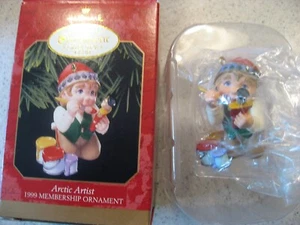 Vtg Hallmark Keepsake 1999 Membership Artic Artist Christmas Ornament Elf - Foto 1 di 5