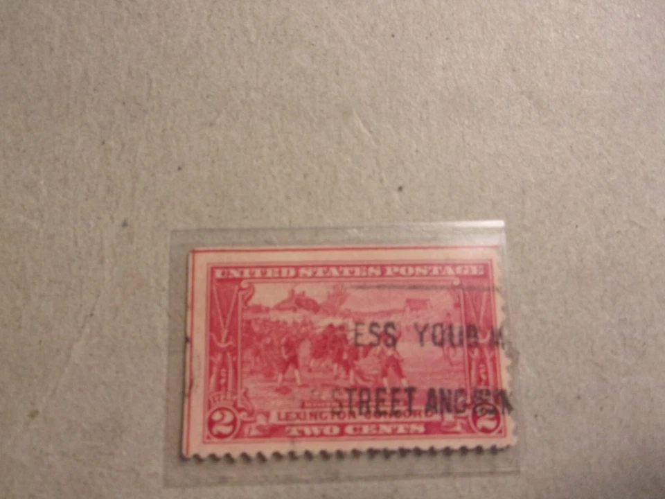 USA Used, 1925 Issue, 2 Cent Lexington Concord Issue, Scott #618, Carmine Rose - Image 1 of 1