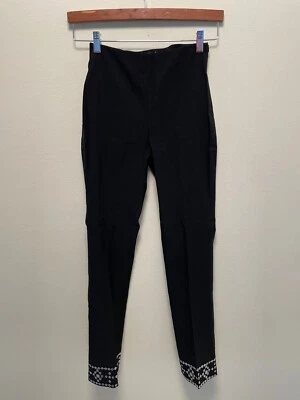 Винтажные женские брюки Bebe размер 2 черные с блестками подол узкие ноги рейв-клуб 90-х Y2K - Изображение 1 из 4