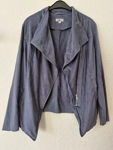 Up Fashion Jacke Damen blaugrau ähnlich Veloursleder Frühjahr Gr. 44/46 - Bild 1 von 7