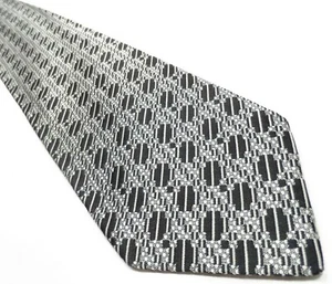 Versace Herren Krawatte 100% Seide Schwarz Geometrisches Muster Krawatte Made in Italy  - Bild 1 von 10