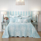 Bianca Florence Bedspread Pillowcase Set French Provincial Design Blue Queen Bed
