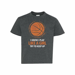 Play Like a Girl Basketball Youth T-Shirt - Large, Birthday, Apparel Accessories - Picture 1 of 2