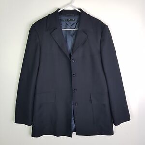 Vintage Sisley Italian Longline Blazer Coat Jacket Womens Size 14 Blue Business