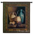 Jugs On A Ledge Tapestry Wall Hanging Still Life With Grape 45"X53"