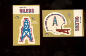 1983 Fleer Action HOUSTON OILERS Helmet & Logo Sticker Set - Imagen 1 de 1