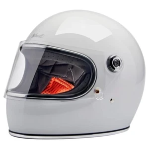 BILTWELL “GRINGO S ECE” HELMET RETRO GLOSS WHITE CAFÉ RACER SIZE XS S M L XL 2XL - Picture 1 of 7