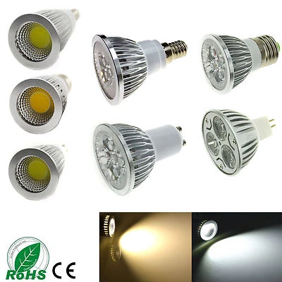 E27/E14/GU10/MR16 LED Spotlight Bulb 3W 4W 5W 6W 9W 12W 15W SMD/COB Lamp Light - Image 1 of 4