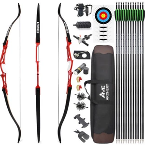 66" 68" 70" Recurve Bow Takedown 12-40lbs Aluminum Archery Target Hunting Shoot - Picture 1 of 30