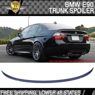 Fits 06-11 BMW E90 3-Series M3 Style Trunk Spoiler Painted Mystic Blue Metallic - Image 1 of 4