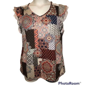 Bobbie Brooks Gr. M Patchwork Rüschen Spitze Top NEU Neu mit Etikett - Bild 1 von 4
