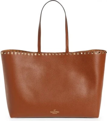 Bolso de Mano VALENTINO GARAVANI Rockstud Piel de Becerro MARRÓN SELLERIA Foto 1 de 4