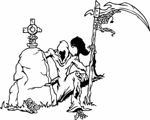Grim Reaper Grave Crow Scythe Monster Car Truck Window Vinyl Decal Sticker - Bild 1 von 3