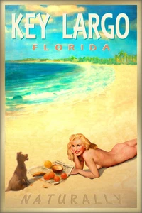 KEY LARGO Florida Keys Marilyn Monroe Poster New Retro Pin Up Art Print 263 - Picture 1 of 2