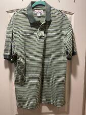 Boca Classics Polo Shirt. Green Horizontal Stripes Men’s Large Short Sleeve