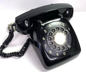 Vintage Automatic Electric North Lake IL Black Rotary Dial Desk Telephone 1960s - Picture 1 of 20
