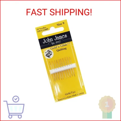 John James Gold'n Glide Quilting Needles-Size 9 - Image 1 of 2