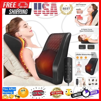 Presente perfeito: travesseiro de massagem 3D com aquecimento duplo para alívio da dor e relaxamento - Imagem 1 de 4
