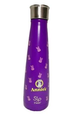 Botella de agua de acero inoxidable edición limitada Annie's Bunnies Sip By S'well Swell 15 oz Foto 1 de 4