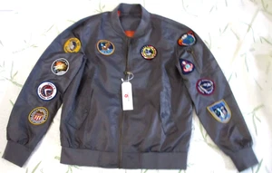 NASA Silver Flight Jacket Medium W Apollo 1 Apollo 11 and 8 More NEU - Bild 1 von 21