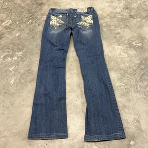 Pantalones de mezclilla Miss Me para mujer 28x31 corte bota patriótico estrella bolsillos adornados - Imagen 1 de 8