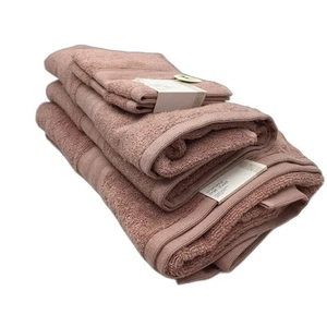 NEW Target Grandeur 3 Pce Cotton Soft Dusk Pink Bath Sheet Towel Face Washer Set - Picture 1 of 5