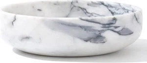 6.7" Large Decorative Bowl, Natural Marble Large, White&Grey - Picture 1 of 7