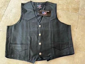 AL2210 Allstate Leder Herren Größe 54. Buffalo Weste Biker Motorrad - Bild 1 von 3