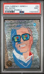 2024 Currency Series 4 Bill Gates Crystal Sparkle SSP PSA 9 Mint Microsoft - Picture 1 of 3