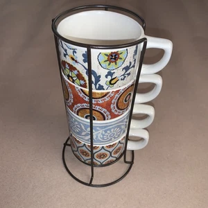 4 tazas de café apilables con soporte Pier One - Imagen 1 de 15
