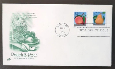 32c  Peach and Pear # 2487 2488 FDC 1995 Artcraft - Image 1 of 2