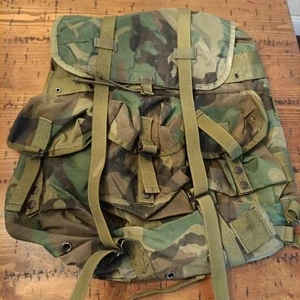 Zaino USGI LC-2 Medium Combat Nylon Woodland Camo Field Pack ~ solo borsa S9 - Foto 1 di 6