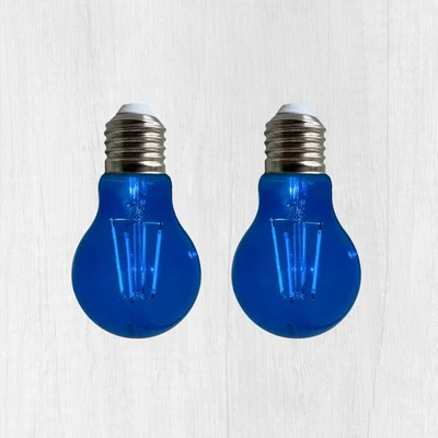 A19 Edison LED Blue Filament Light Bulbs, 4W, Blue Colored Glass, E26 Base, I... - Image 1 of 4