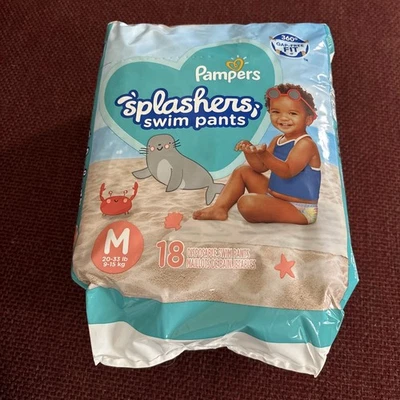 Pantalones de natación desechables Pampers Splashers 18 unidades talla MED 360 grados de espacio ajuste libre Foto 1 de 2