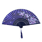 Chinese Style Bamboo Silk Fan Cherry Folding Fan Dance Hand Fans Elegant Gift