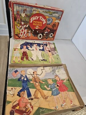 Feria de parques de atracciones años 50? 2 Puzzles Jolly Time COMPLETOS en caja USA MT T23 Foto 1 de 4
