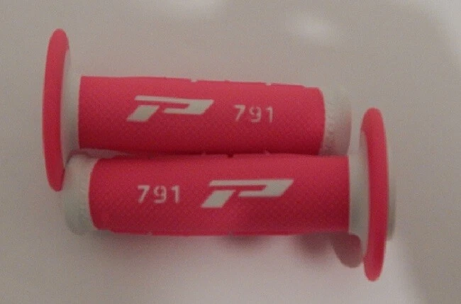 Empuñaduras de moto ProGrip 791 7/8" todoterreno flúor. Medio gofre rosa/blanco nuevo Foto 1 de 1