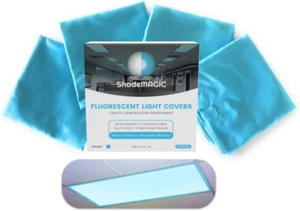 Fluorescent Light Covers for Classroom or Office - Light Filter Pack of (4); Eli - Picture 1 of 12