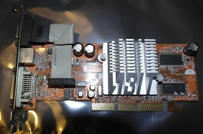 ABIT ATI Radeon 9200 SE 128 MB Graphics video Card RCA DVI  VGA TV Out s-video - Image 1 of 4