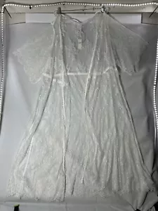 Anthropologie Long Lace Robe 3X Ivory HTF Sheer Wedding Bridal New With Tags$158 - Picture 1 of 17